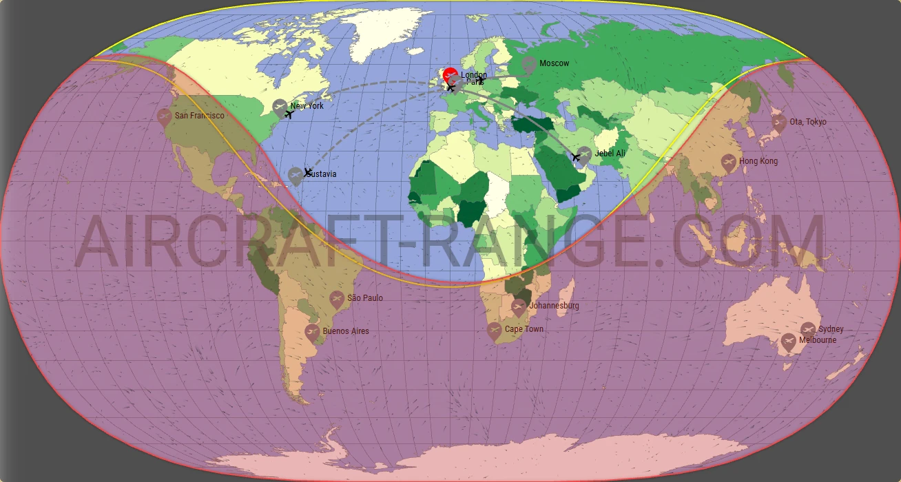 Embraer Praetor 600 broker route map from London City Airport (EGLC)