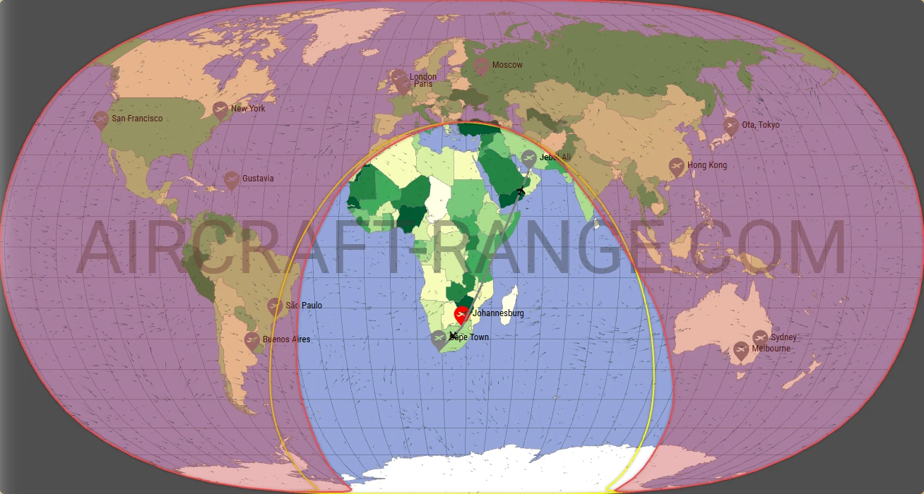 Embraer Praetor 600 broker route map from OR Tambo International Airport (FAOR)