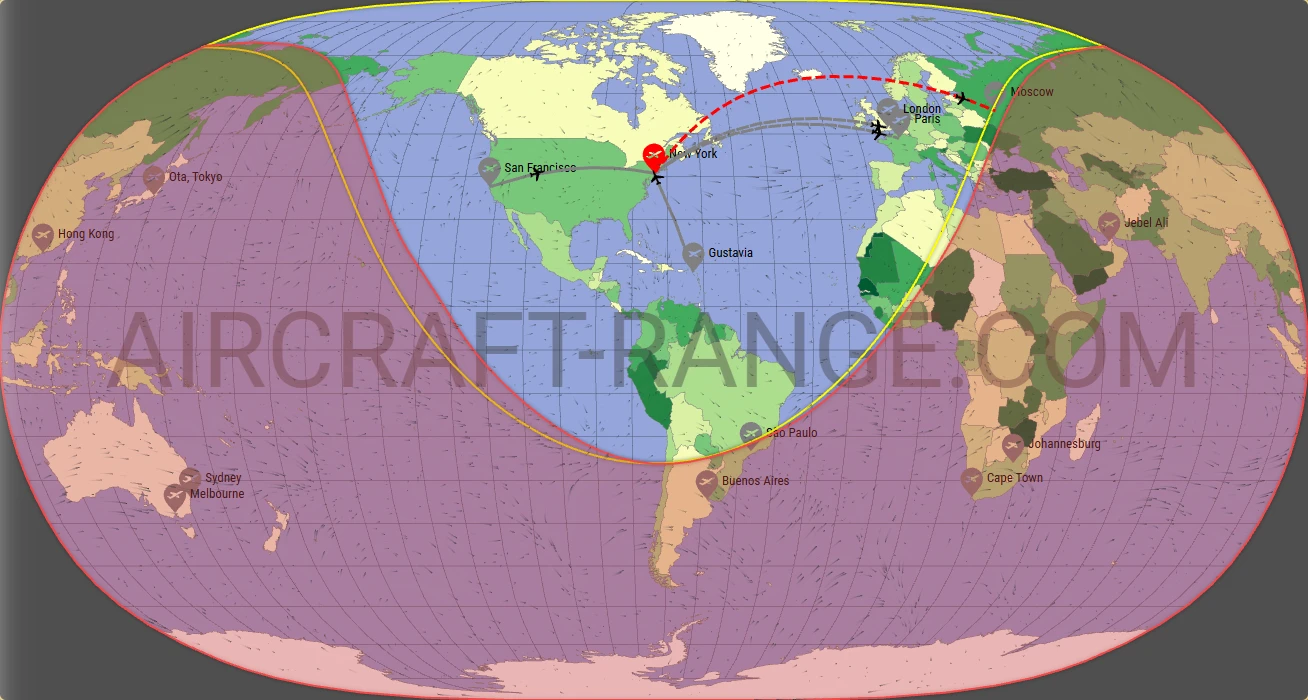 Embraer Praetor 600 broker route map from La Guardia Airport (KLGA)