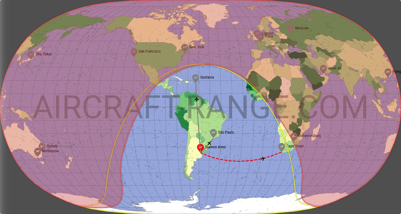 Embraer Praetor 600 broker route map from Jorge Newbery Airpark (SABE)