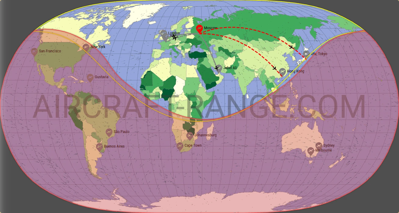 Embraer Praetor 600 broker route map from Vnukovo International Airport (UUWW)