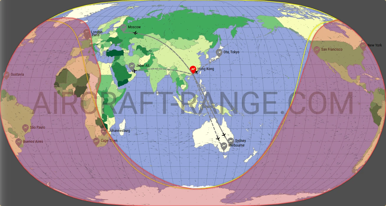 Falcon 6X broker route map from Hong Kong International Airport (VHHH)