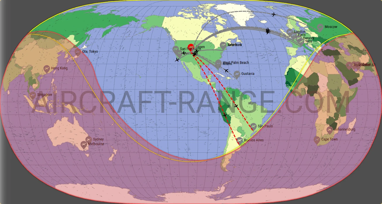 Global 5000 broker route map from Aspen-Pitkin County Airport (Sardy Field) (KASE)