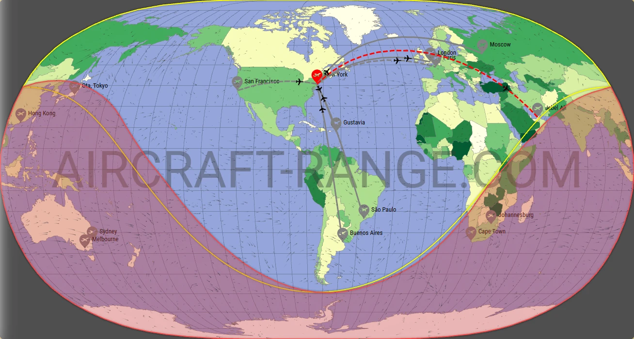 Global 6000 broker route map from La Guardia Airport (KLGA)