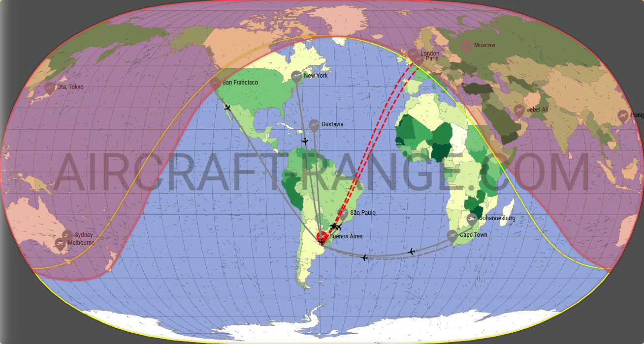 Global 6000 broker route map from Jorge Newbery Airpark (SABE)
