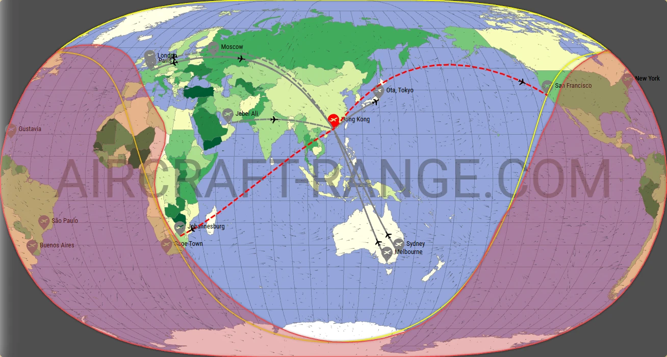 Global 6000 broker route map from Hong Kong International Airport (VHHH)