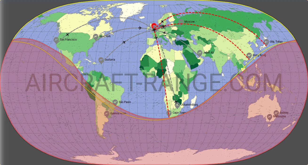 Gulfstream G500 broker route map from London City Airport (EGLC)
