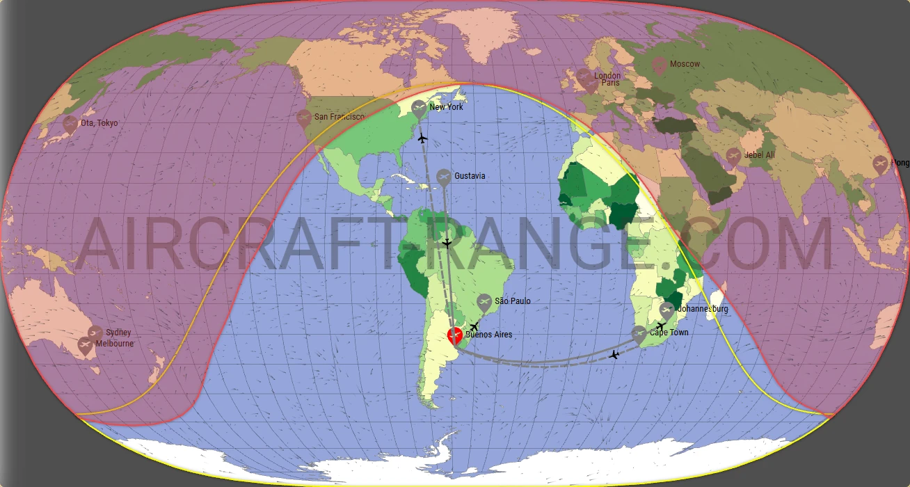 Gulfstream G500 broker route map from Jorge Newbery Airpark (SABE)
