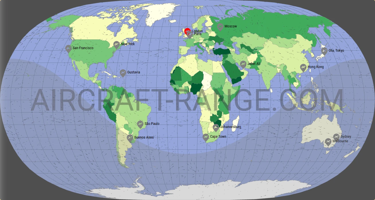 Gulfstream G550 broker route map from London City Airport (EGLC)