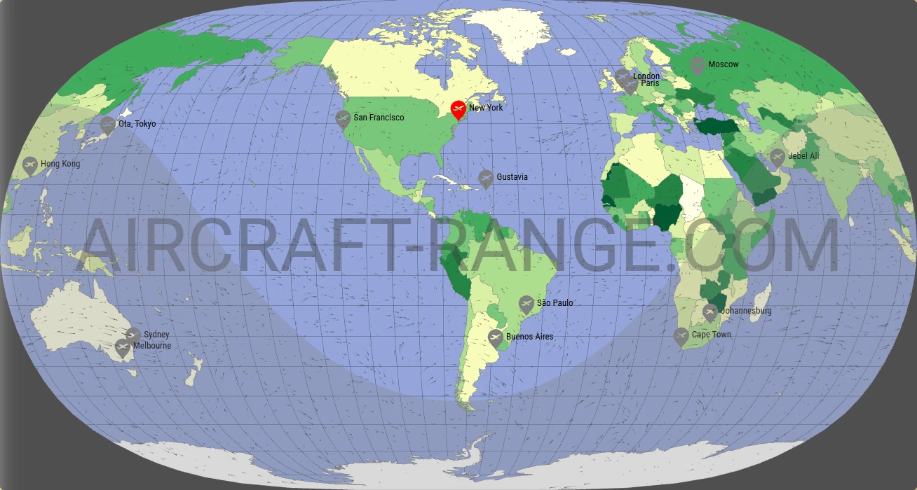 Gulfstream G550 broker route map from La Guardia Airport (KLGA)