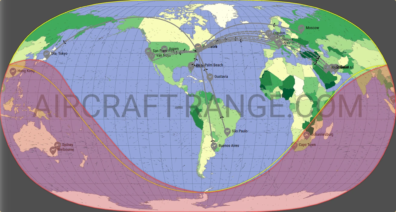 Gulfstream G600 broker route map from LaGuardia Airport (KLGA)