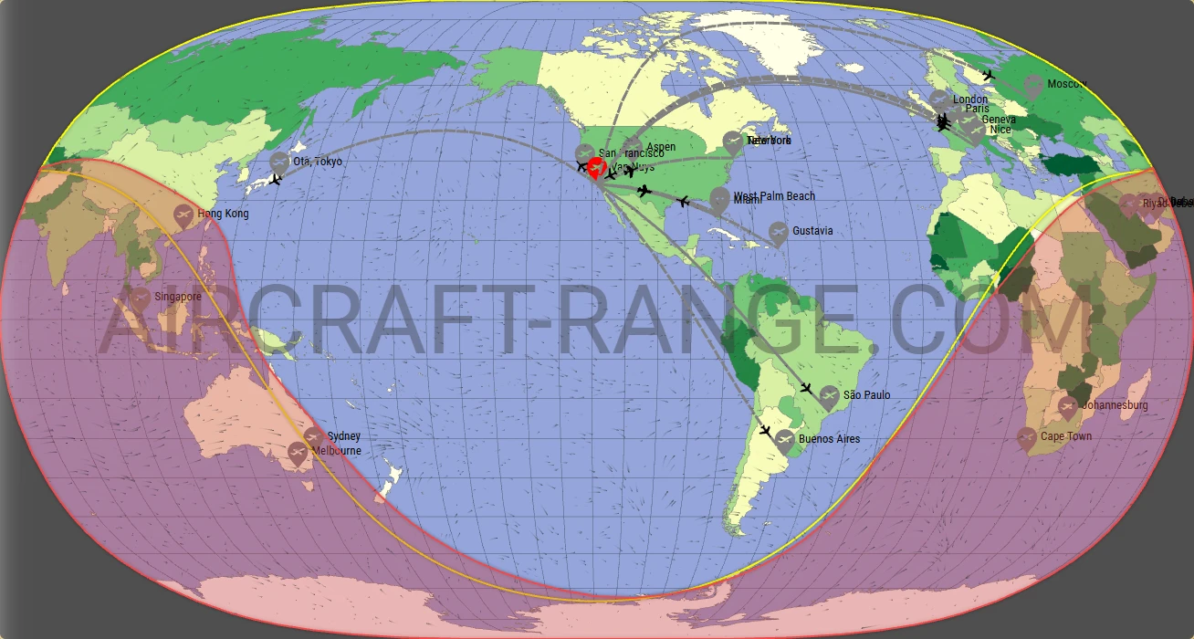 Gulfstream G600 broker route map from Van Nuys Airport (KVNY)