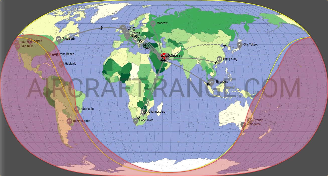 Gulfstream G600 broker route map from Hamad International Airport (OTHH)