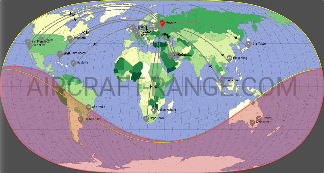 Gulfstream G600 broker route map from Vnukovo International Airport (UUWW)