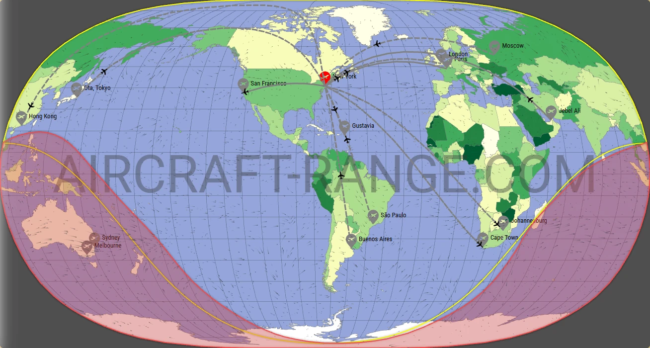Gulfstream G650ER broker route map from La Guardia Airport (KLGA)