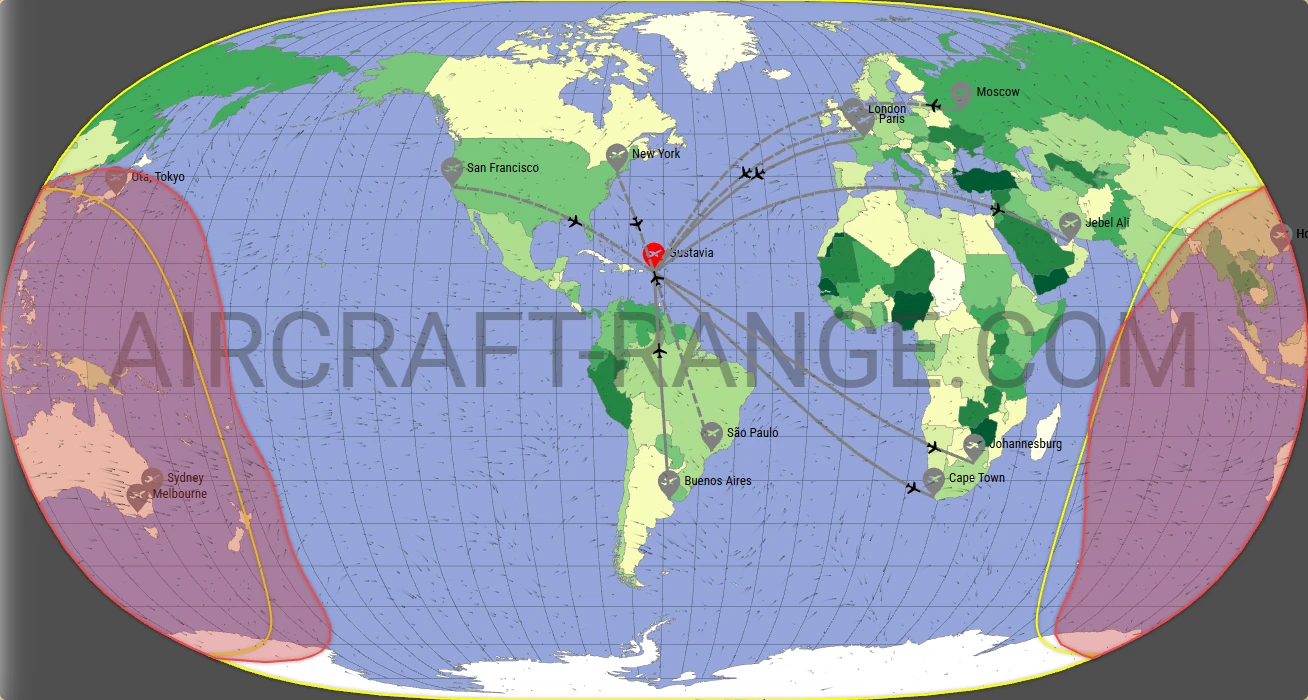 Gulfstream G650ER broker route map from Gustaf III Airport (TFFJ)