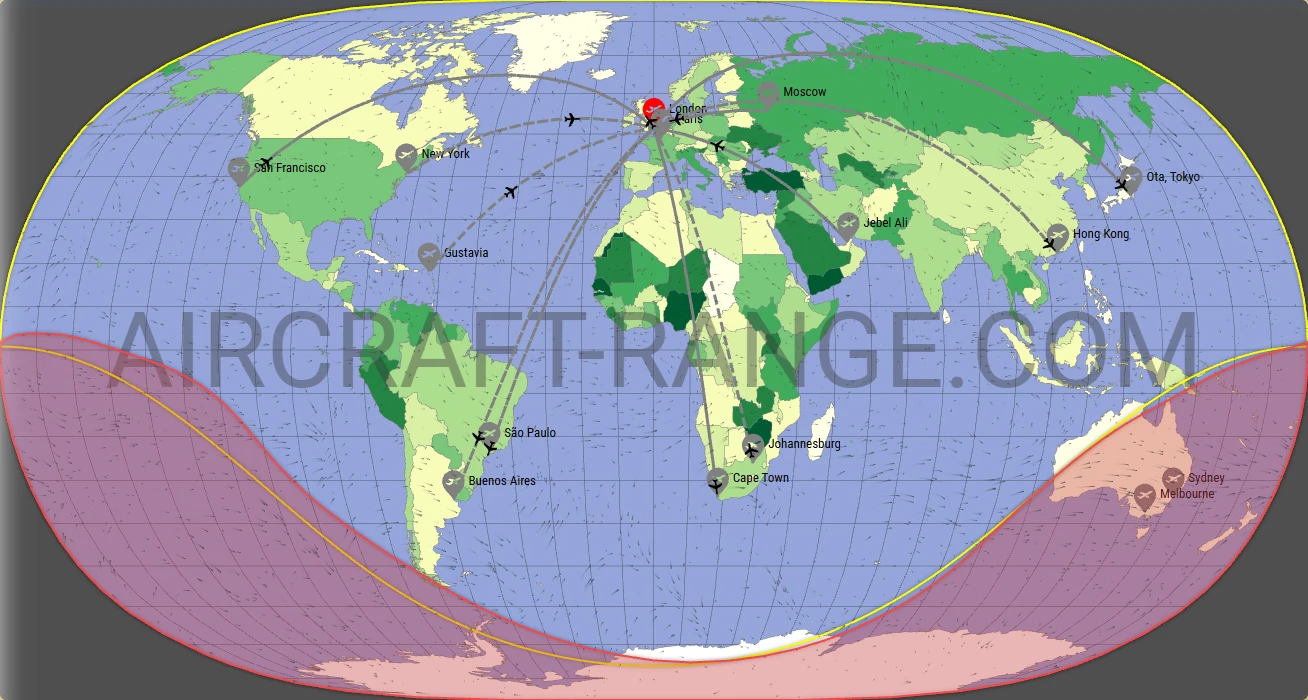Gulfstream G700 broker route map from London City Airport (EGLC)