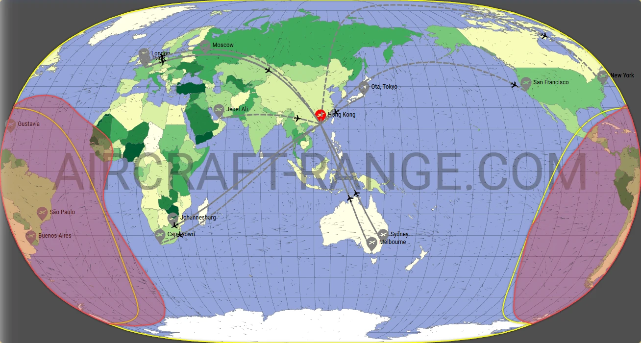 Gulfstream G700 broker route map from Hong Kong International Airport (VHHH)